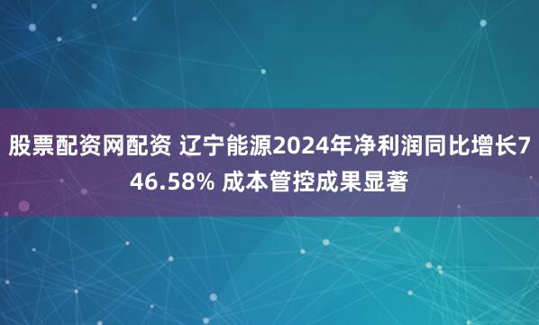 股票配资网配资 辽宁能源2024年净利润同比增长746.58% 成本管控成果显著