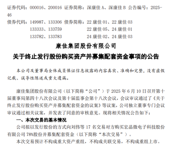股配资网站 000016，终止收购！